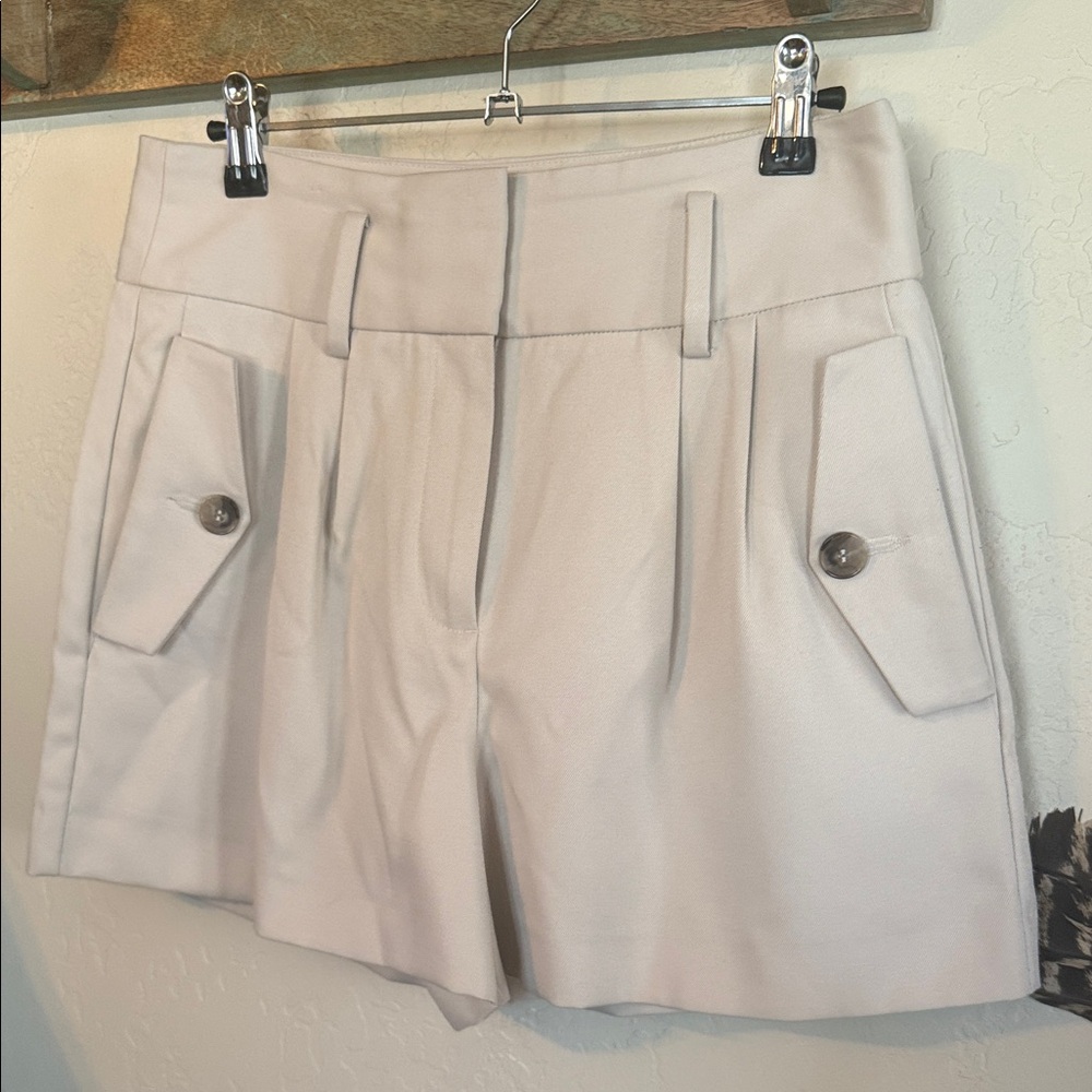 Reiss Brooklyn Cream High Waist Women's Shorts Size 4